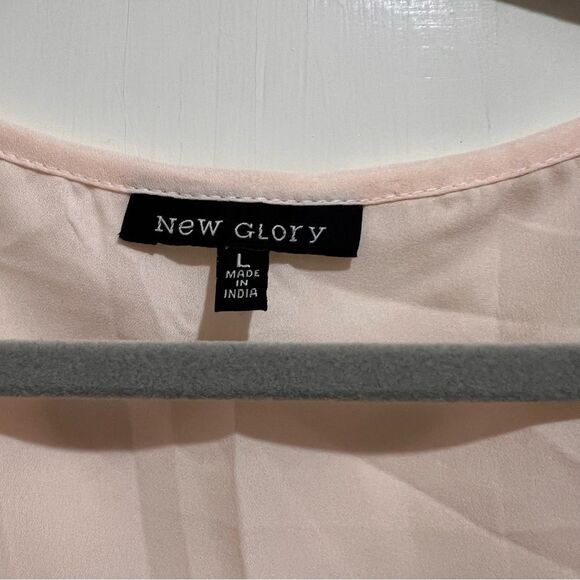 New Glory flutter sleeve ballet pink blouse women’s large like new! - Picture 3 of 3
